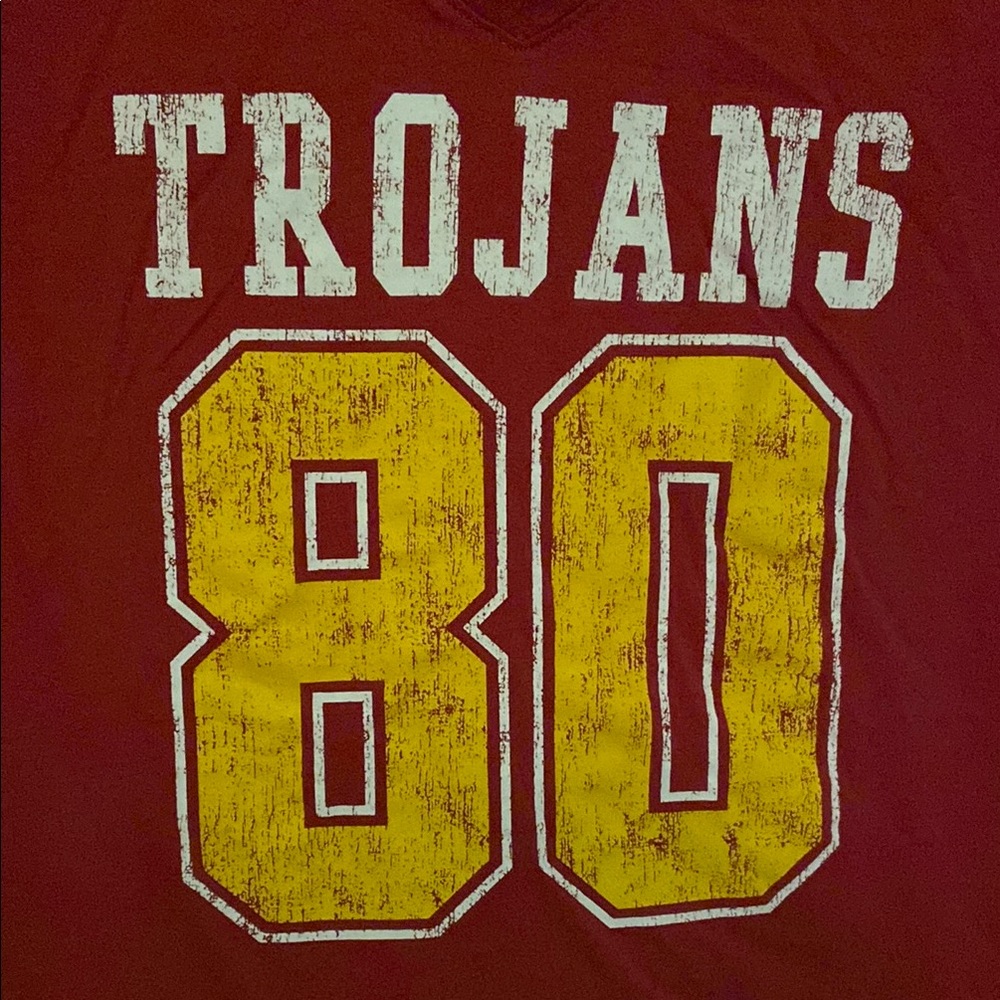 USC Trojans Authentic Apparel Women's Red V-Neck Top Size Small 🔥 B1 - Picture 2 of 4